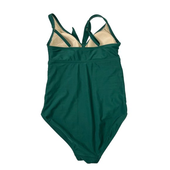 Kona Sol One Piece Swimsuit Womens Sold Green Tie Top Cinched Size M - Picture 5 of 13